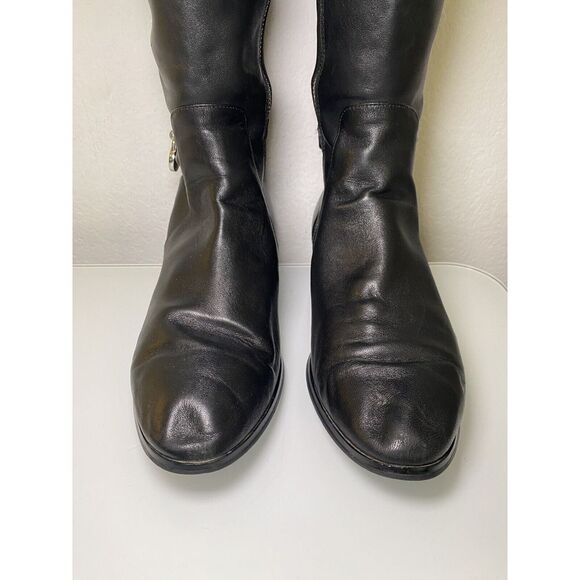 Michael Kors Women Hamilton Stretch Black Leather Equestrian Riding Boots sz 8.5 - Picture 3 of 16
